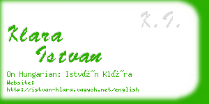 klara istvan business card